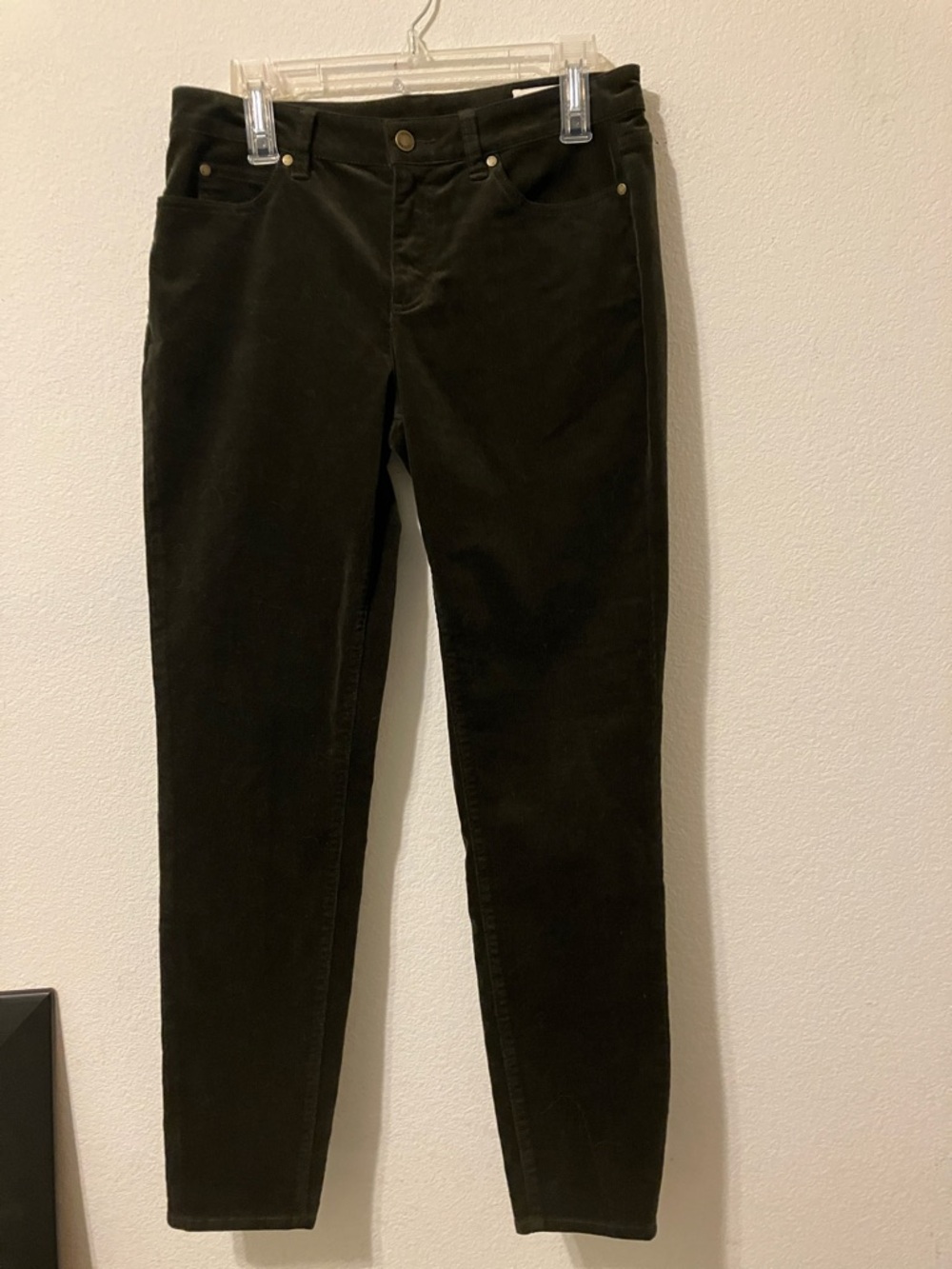 Vince Camuto Dark Olive Corduroy Skinny Pants 29/8